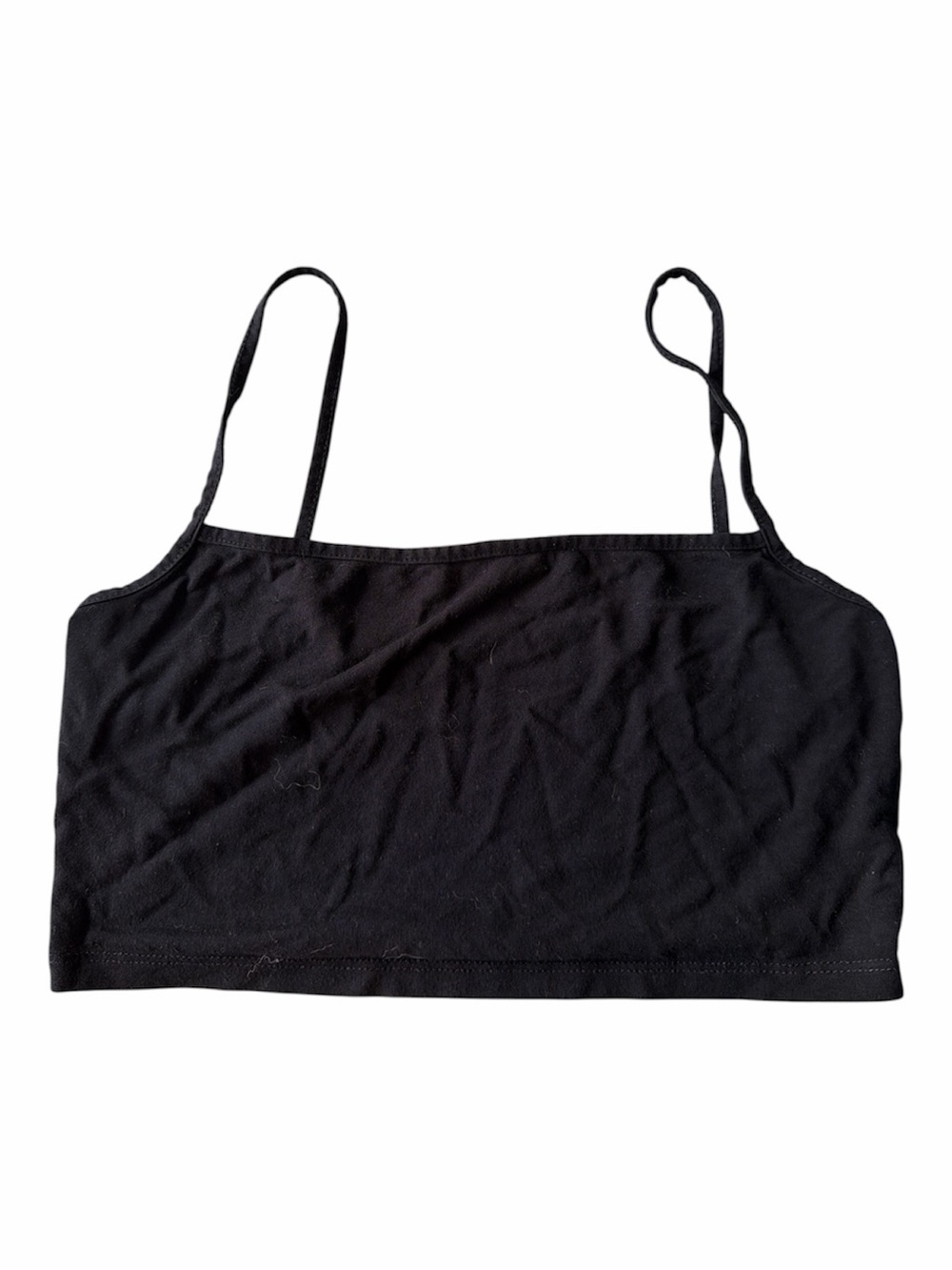 Black Spaghetti Strap Crop Tank Top